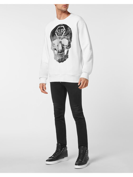 PHILIPP PLEIN PHILIPP PLEIN Bluza 1521 Biały Regular Fit