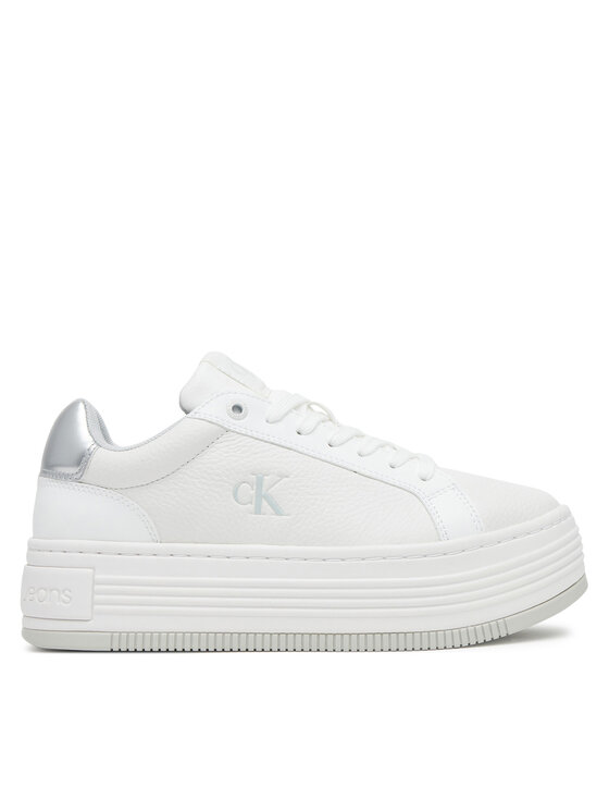 Sneakers Calvin Klein Jeans Bold Flatf Low Lace Mg YW0YW01766 Alb