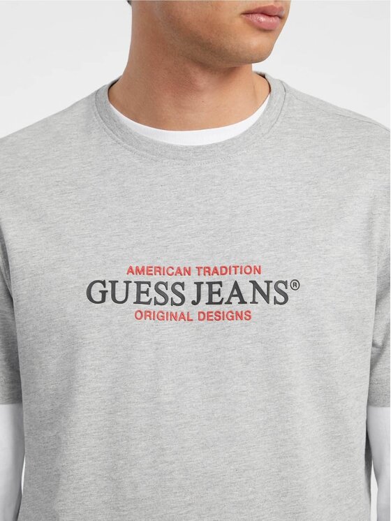 Guess Jeans Guess Jeans T-Shirt 165529 Szary Classic Fit
