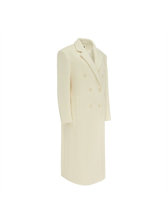 La Mania La Mania Cappotto COMFY COAT 2 Bianco Classic Fit