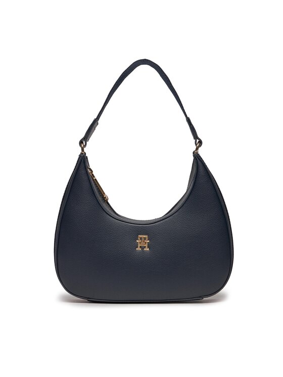 Geantă Tommy Hilfiger Th Essential Sc Shoulder Corp AW0AW16081 Bleumarin