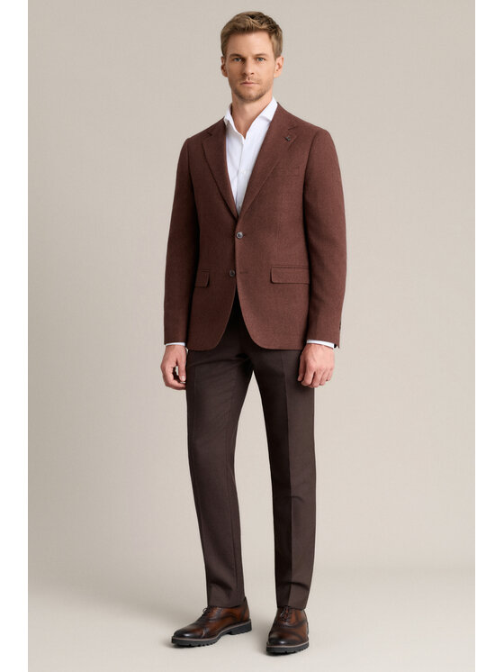 Lancerto Lancerto Marynarka Ravello MA073226000044 Brązowy Regular Fit