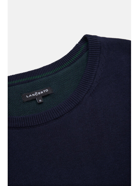 Lancerto Lancerto Sweter Morey SW073223000014 Granatowy Regular Fit