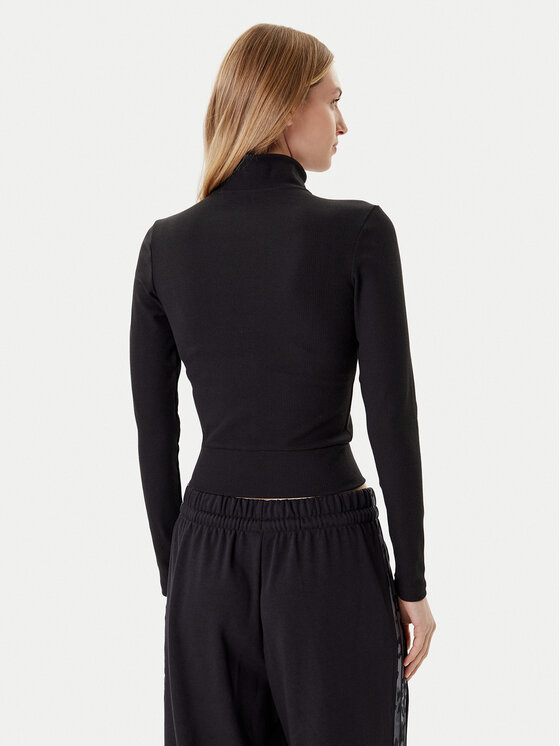 adidas adidas Mikina Essentials Ribbed JD5905 Čierna Slim Fit
