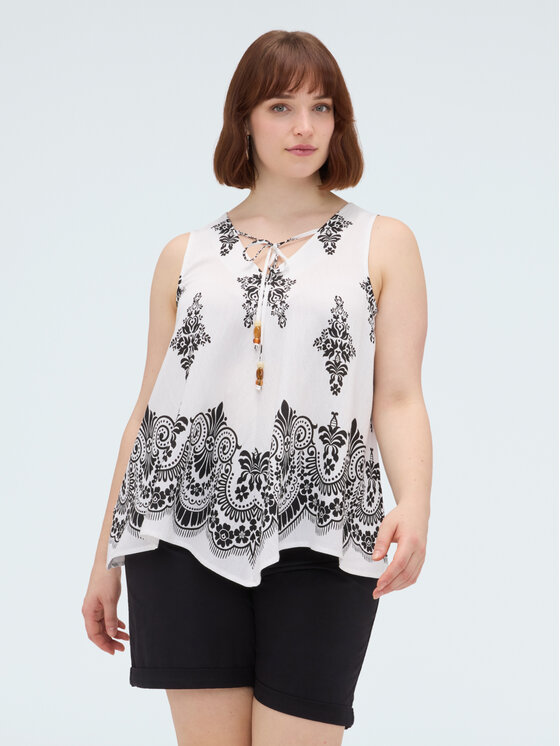 Fiorella Rubino Fiorella Rubino Top D003T000261N0S1 Biały Regular Fit