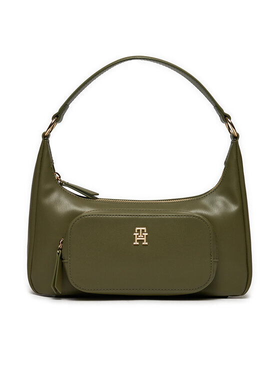 Tommy Hilfiger Tommy Hilfiger Geantă Soft Utility Shoulder Bag Pu AW0AW16711 Kaki