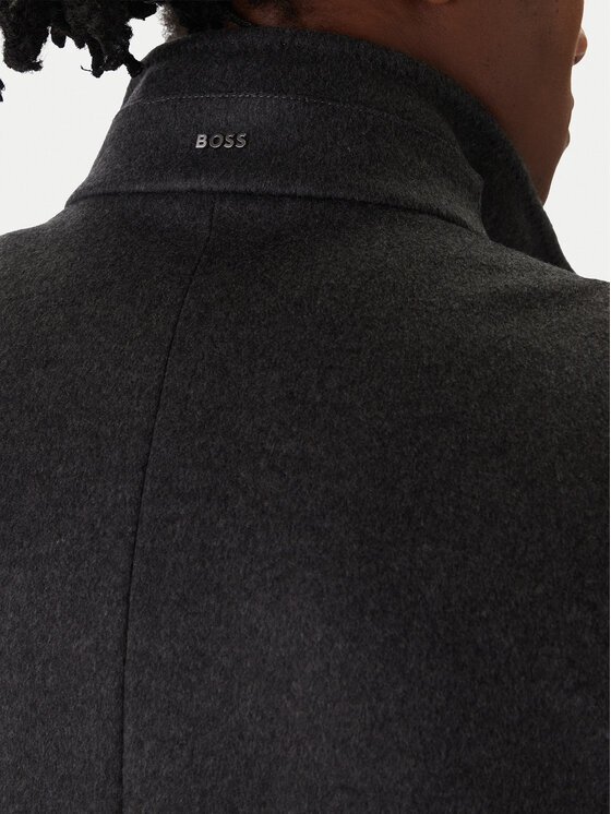BOSS BOSS Płaszcz wełniany H-Hyde 50551078 Szary Slim Fit