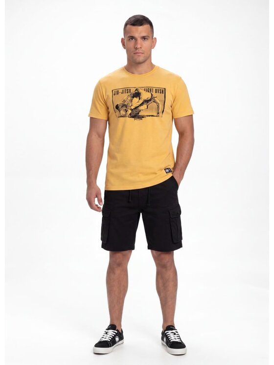 PITBULL PITBULL T-Shirt JIU-JITSU FIGHT DVSN Żółty Regular Fit