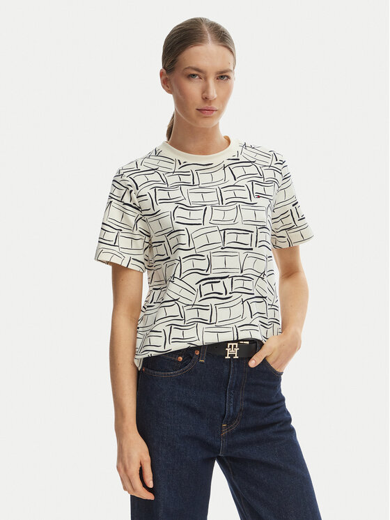 Tommy Hilfiger Tommy Hilfiger Tričko WW0WW49646 Biela Boxy Fit