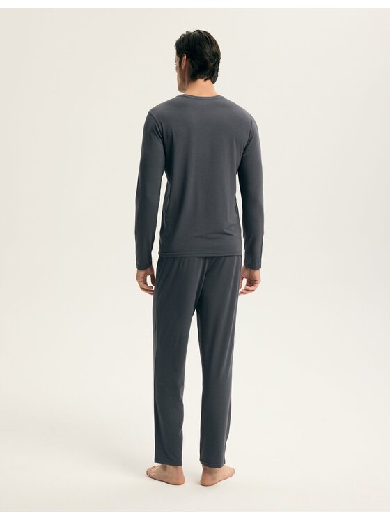 Esotiq Esotiq Piżama 44400 Szary Regular Fit
