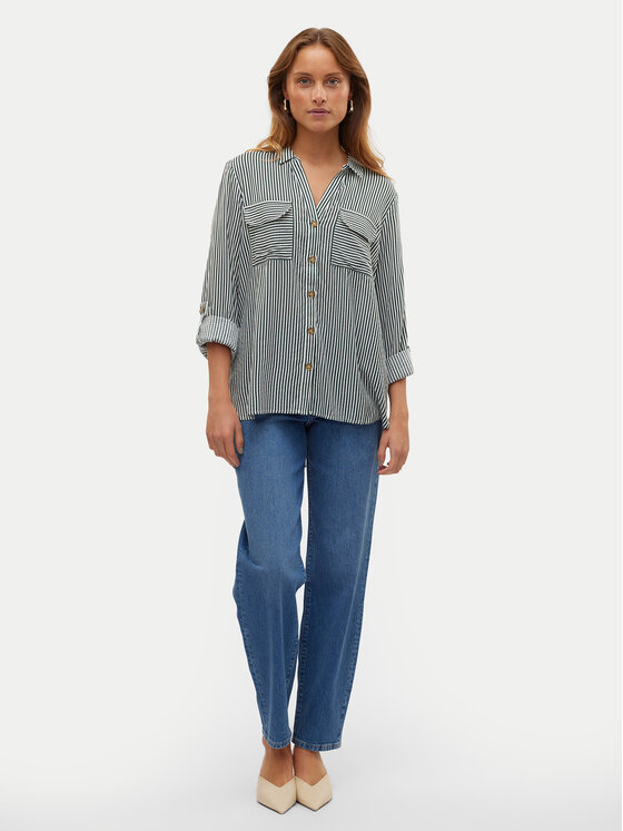 Vero Moda Vero Moda Marškiniai Bumpy 10275283 Žalia Regular Fit