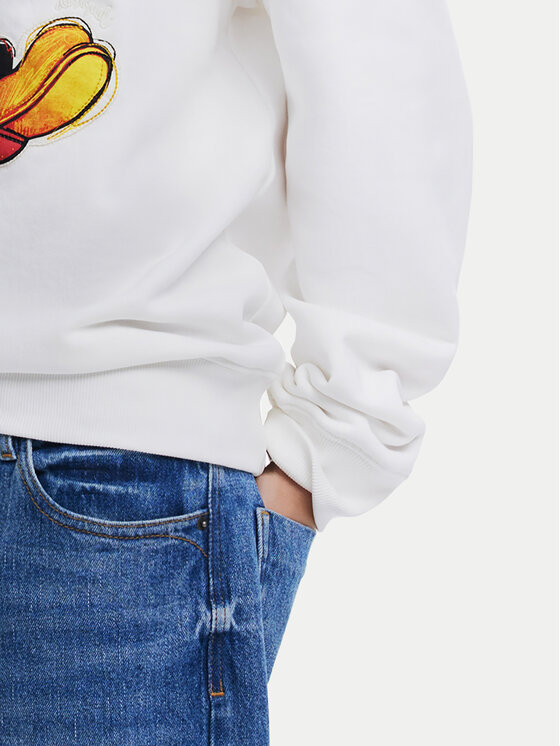 Desigual Desigual Суитшърт Avery Mickey 25SWSK45 Екрю Regular Fit