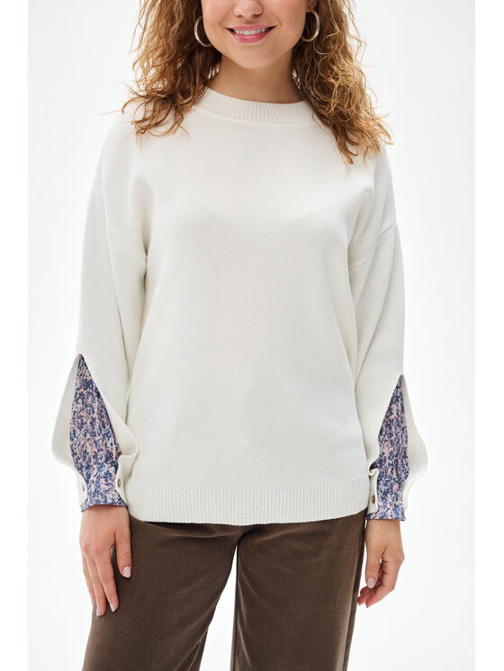 blue shadow blue shadow Sweter Celeste 2 Biały Regular Fit