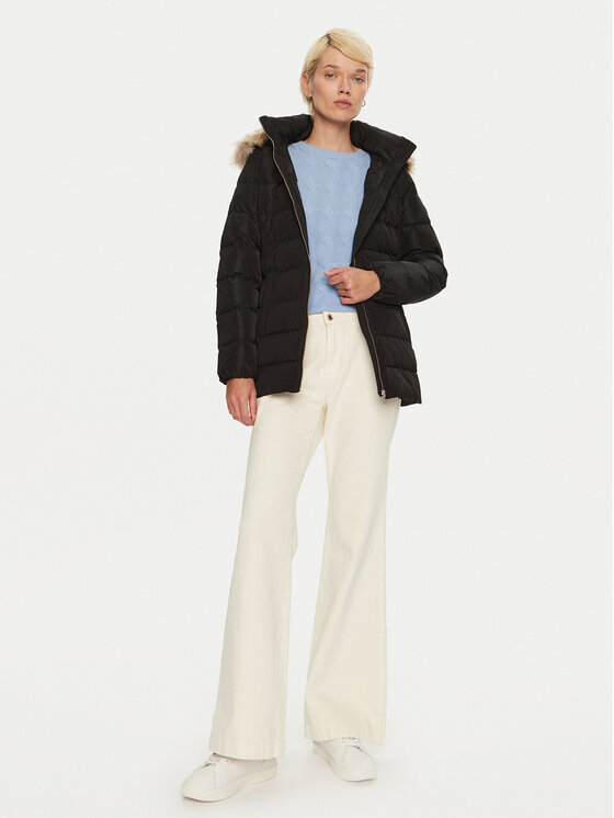 Tommy Hilfiger Tommy Hilfiger Пухено яке WW0WW43600 Черен Regular Fit