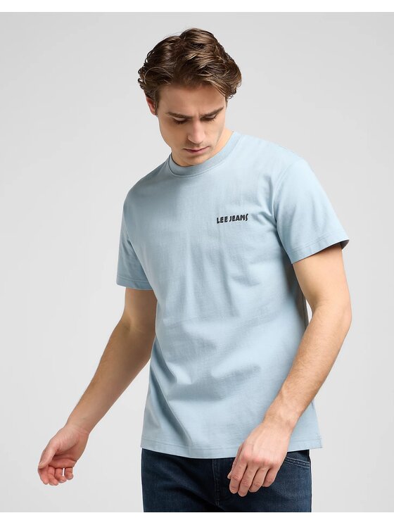 Lee Lee T-Shirt SS RELAXED GRAPHIC TEE Niebieski Relaxed Fit