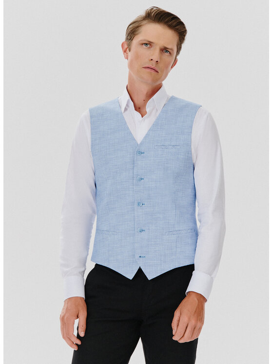 Pako Lorente Pako Lorente Kamizelka P24WF-8X-006 Niebieski Slim Fit