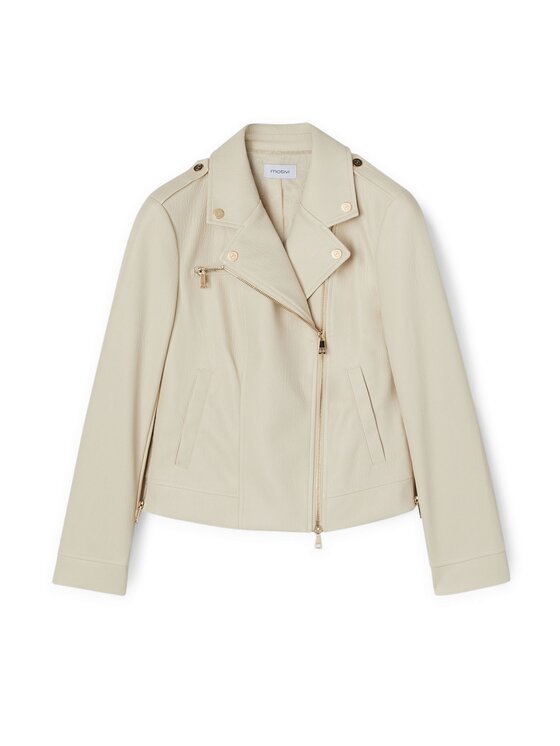 Motivi Motivi Giacca in similpelle R320Q000986N002 Écru Regular Fit