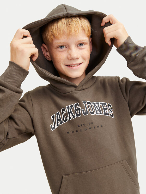 Jack&Jones Junior Jack&Jones Junior Majica dugih rukava Caleb 12259564 Smeđa Relaxed Fit