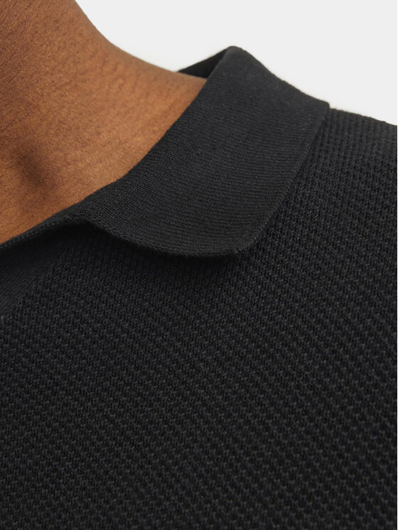 Jack&Jones Jack&Jones Polo Linen 12252748 Crna Regular Fit