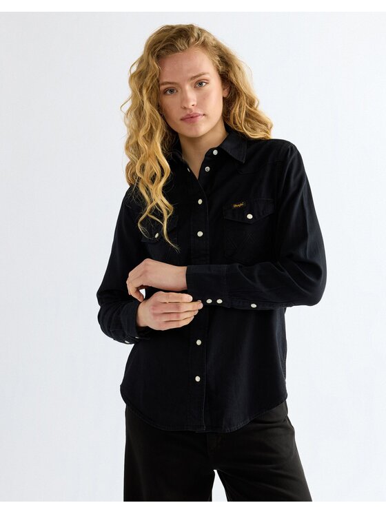 Wrangler Wrangler Koszula HERITAGE SHIRT Czarny Regular Fit