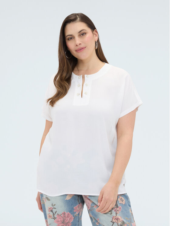 Fiorella Rubino Fiorella Rubino T-shirt G09DL009112N011 Bianco Regular Fit