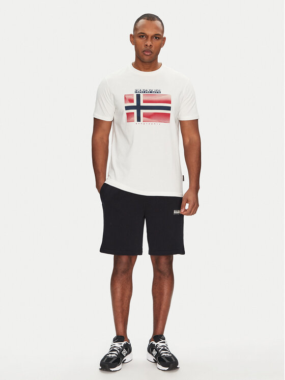 Napapijri Napapijri Marškinėliai S-Lari NP0A4IE52061 Balta Regular Fit