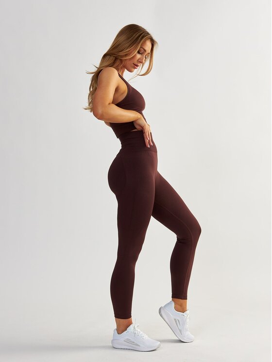BeShaped BeShaped Legginsy Modelujące Body Boost Brązowy Shaping Fit