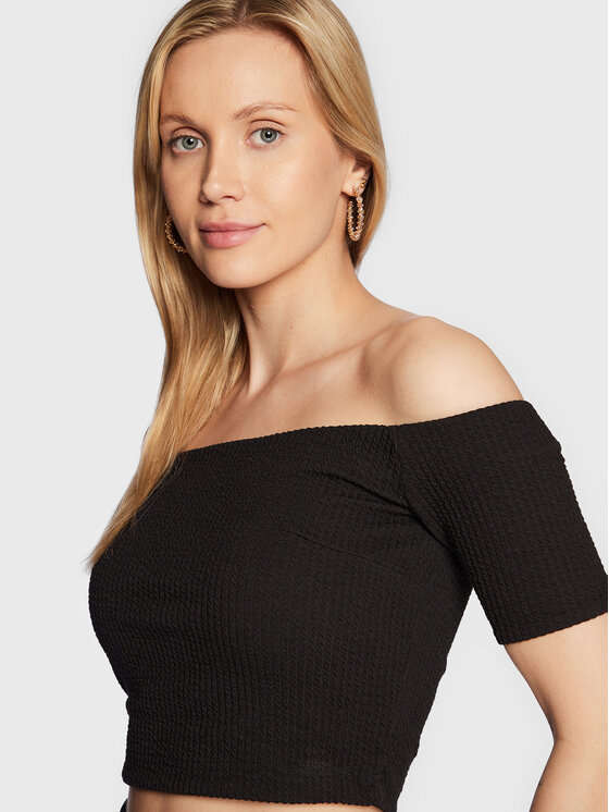 Guess Guess Bluzka France W2YP11 KB7E2 Czarny Slim Fit