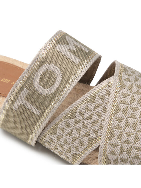 Tommy Hilfiger Tommy Hilfiger Espadrilles Webbing Flat Espadrille FW0FW06307 Grün