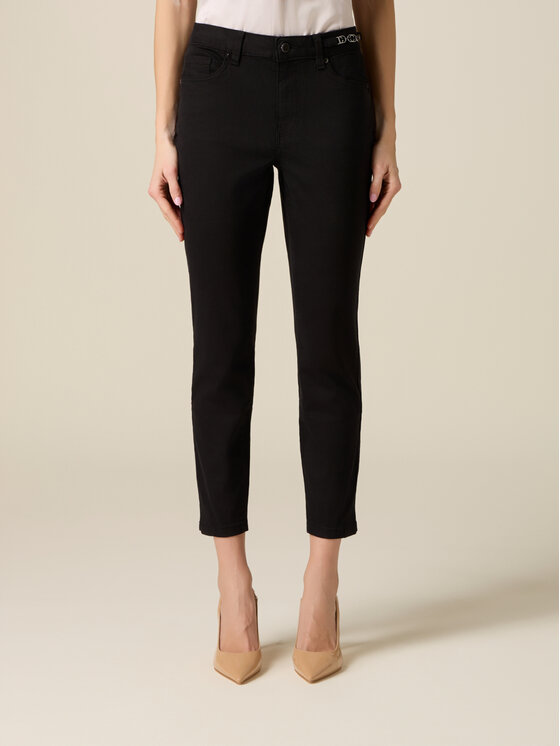Oltre Oltre Pantaloni di tessuto P728R108903N033 Nero Skin Fit