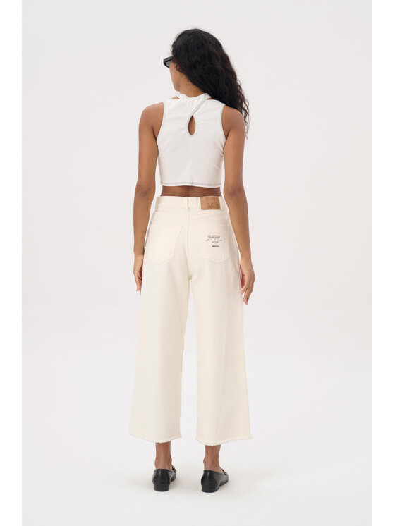 Misaga Misaga Spodnie damskie DNM LUNA Écru Wide Leg