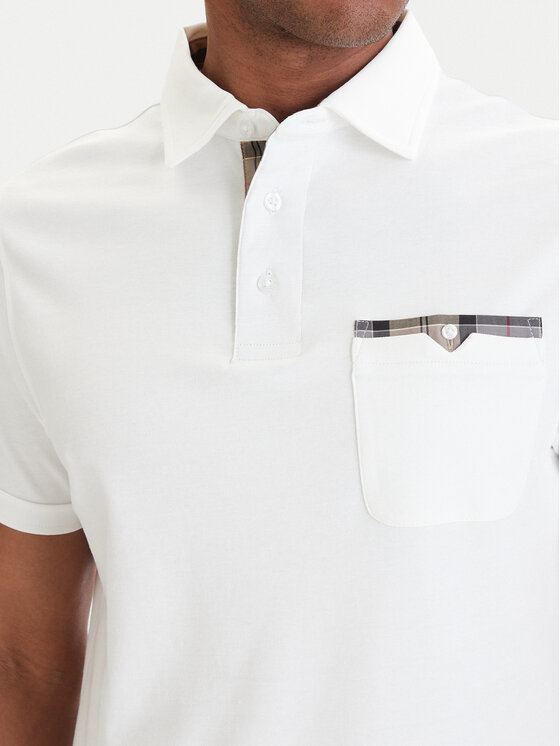 Barbour Barbour Polo Premium CorpatchMML1496WH11 Biały Tailored Fit