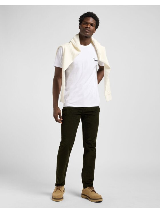 Lee Lee T-Shirt SS SMALL LOGO TEE Biały Regular Fit