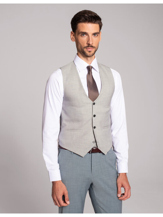 Borgio Borgio Kamizelka garniturowa valdisotto Szary Slim Fit