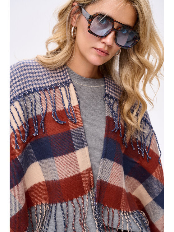blue shadow blue shadow Ponczo AW24 #11 Czerwony Regular Fit