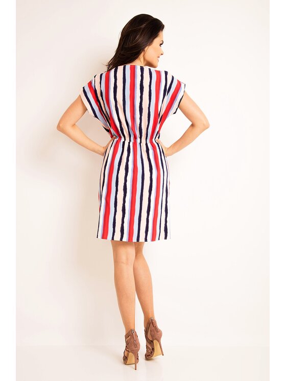 Awama Awama Sukienka letnia A166 Kolorowy Basic Fit