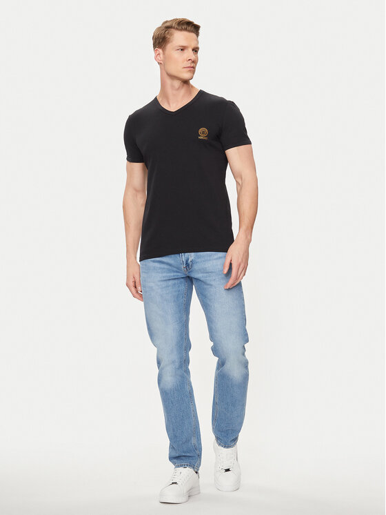 Versace Versace T-särk AUU01004 Must Regular Fit