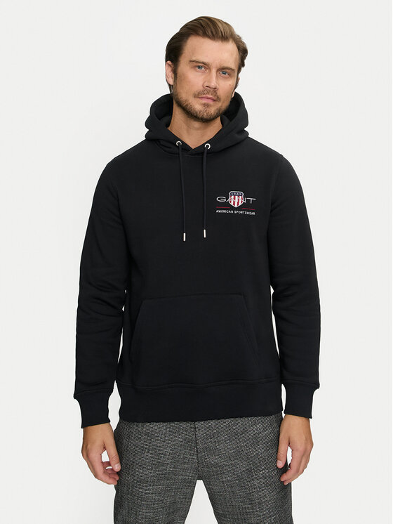 Gant Gant Суитшърт Medium Archive Shield 2047084 Черен Regular Fit