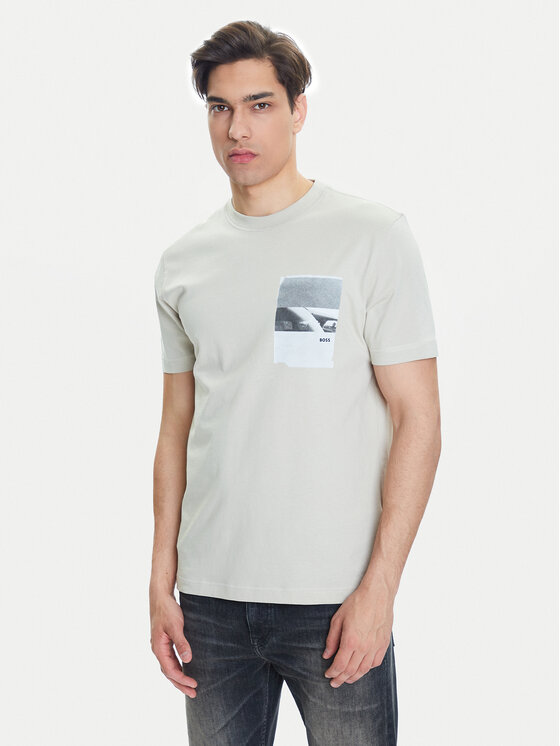 BOSS BOSS T-Shirt Te_Container 50546920 Beżowy Regular Fit
