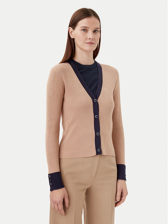 Motivi Motivi Kardiganas M4376000732N Smėlio Slim Fit
