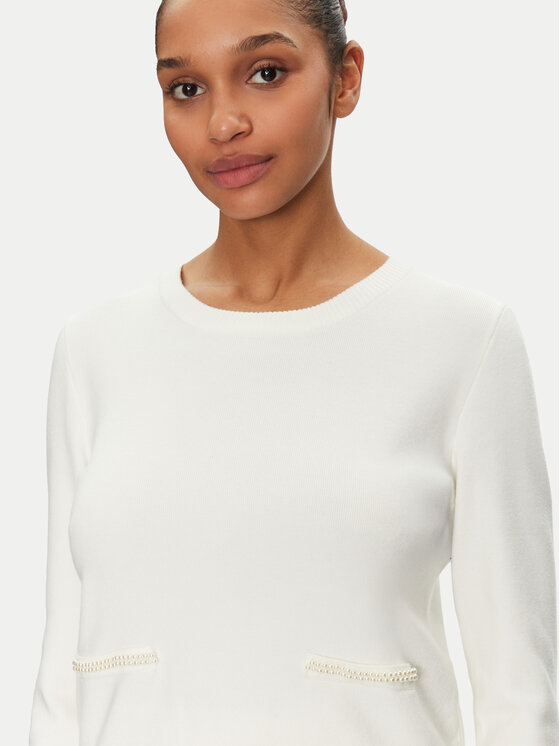 Morgan Morgan Sweter 251-MPERLA Biały Regular Fit