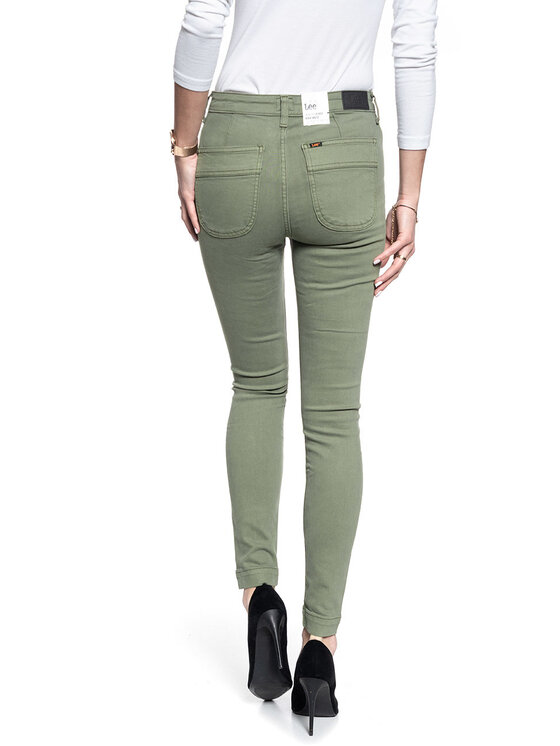 Lee Lee Pantaloni di tessuto SCARLETT HIGH Verde Skinny Fit