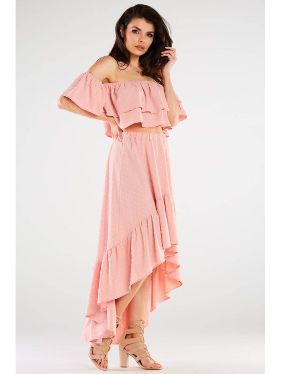 Awama Awama Bluzka A424 Różowy Basic Fit