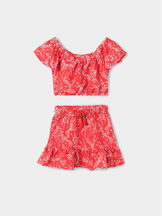 Mayoral Mayoral Komplet bluza in krilo 6966 Oranžna Regular Fit