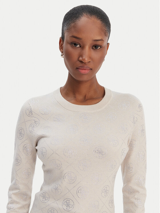 Guess Guess Sweter W6RR66 Z3JD2 Beżowy Regular Fit