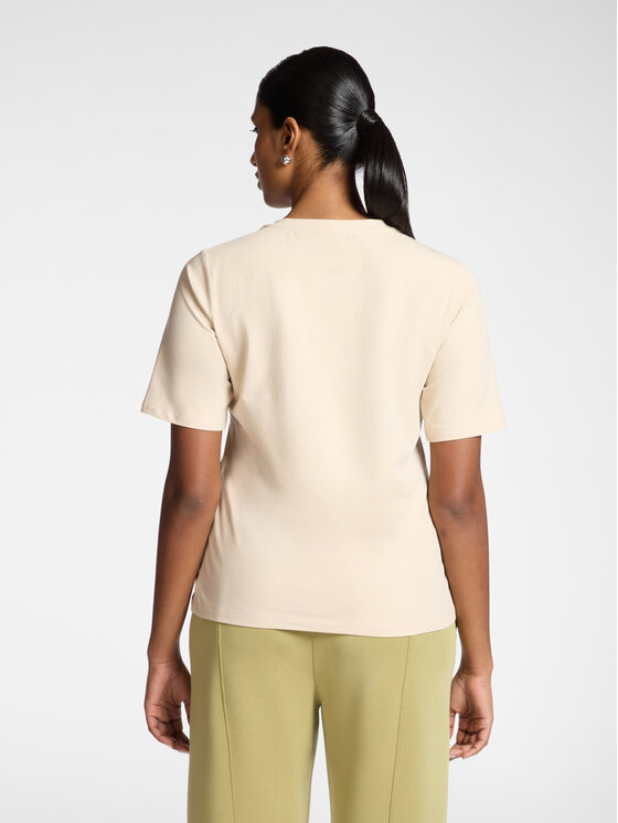 Elena Mirò Elena Mirò T-Shirt G071Z000590N002 Kremowy Slim Fit