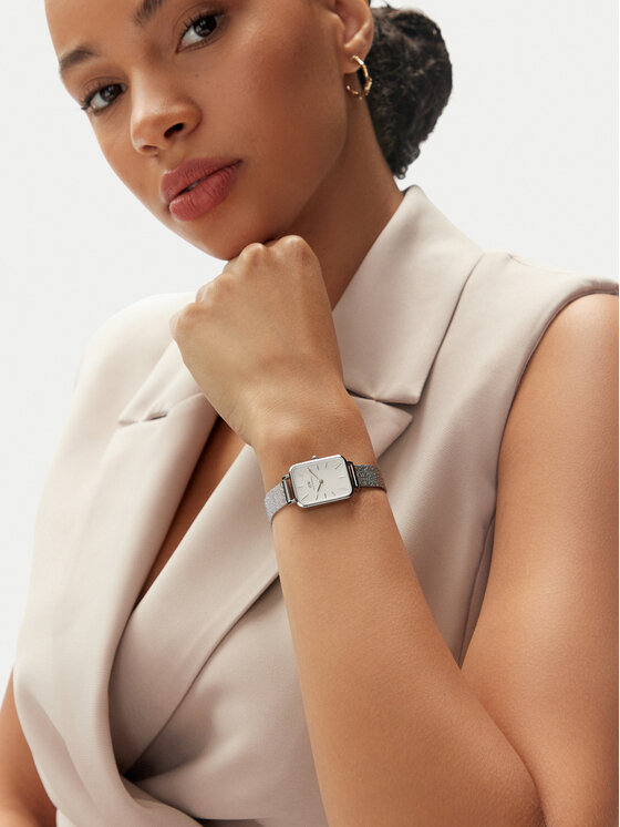 Daniel Wellington Orologio Quadro DW00100438 Argento Modivo