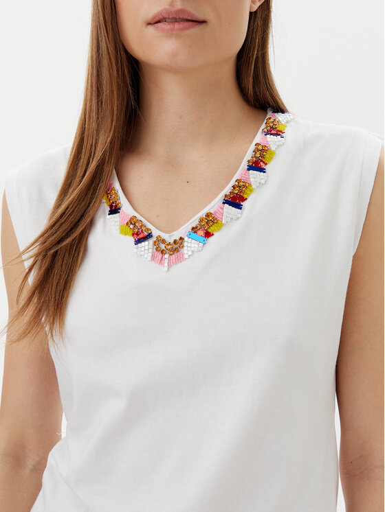 Lola Casademunt by Maite Lola Casademunt by Maite Top MS2515021 Biały Regular Fit