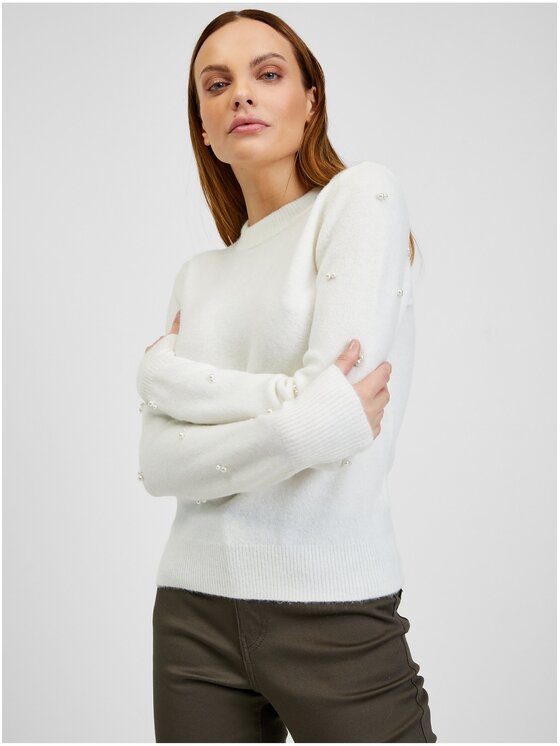 Orsay Orsay Sweter 507491-001000__XS Biały Regular Fit