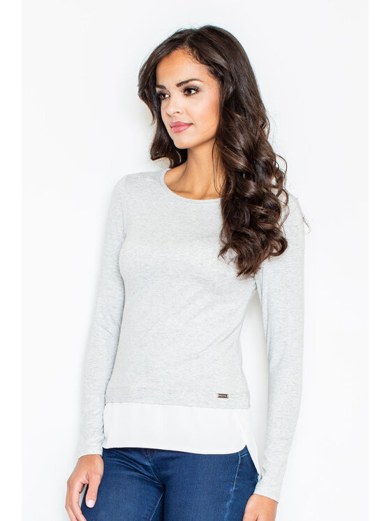 FIGL FIGL Blúzka M374 Sivá Regular Fit